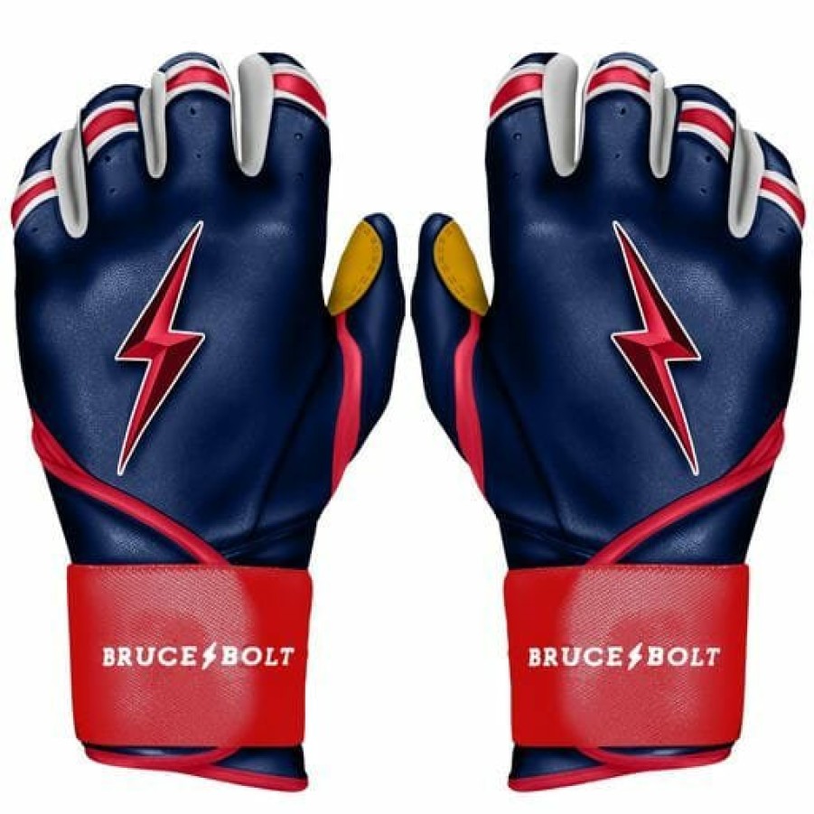 Sports BRUCE BOLT Batting Gloves | Patriot Series Long Cuff Batting Gloves