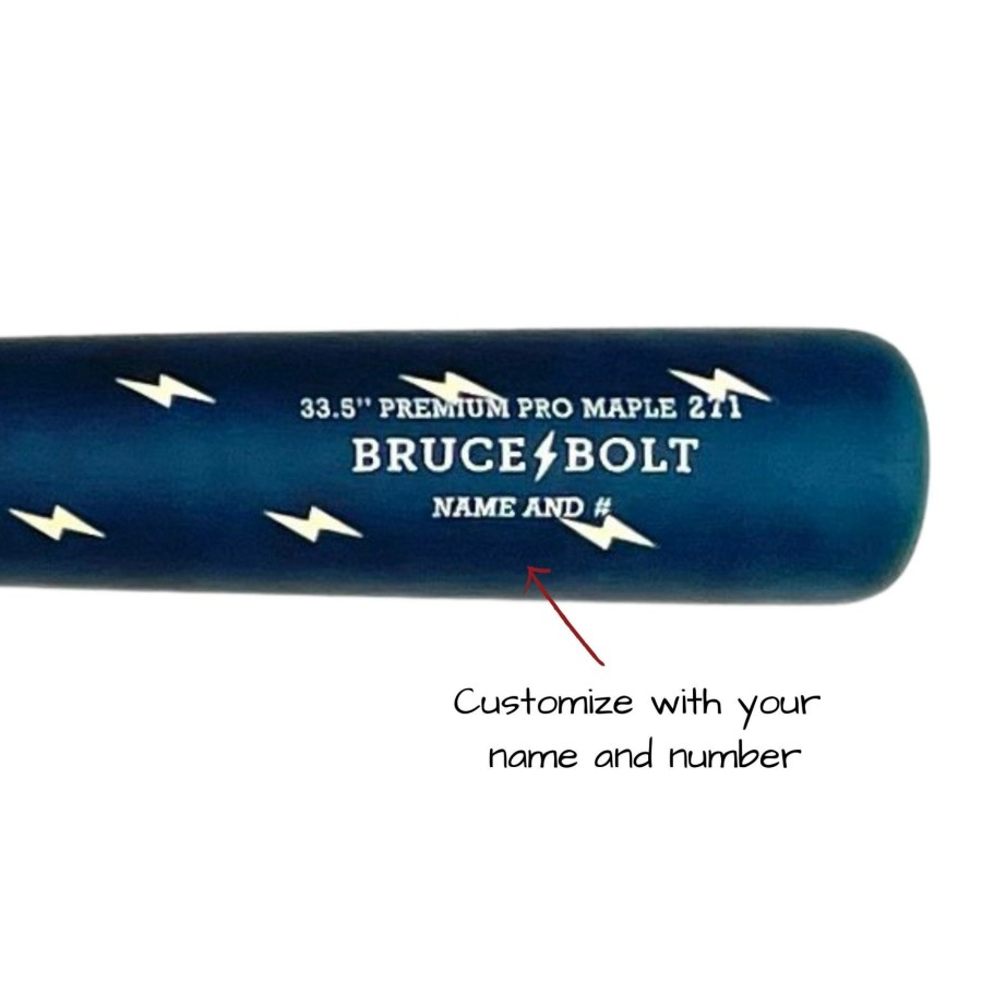 Equipment BRUCE BOLT Custom Wood Bats | Custom "Bolts & Stripes" Wood Bat